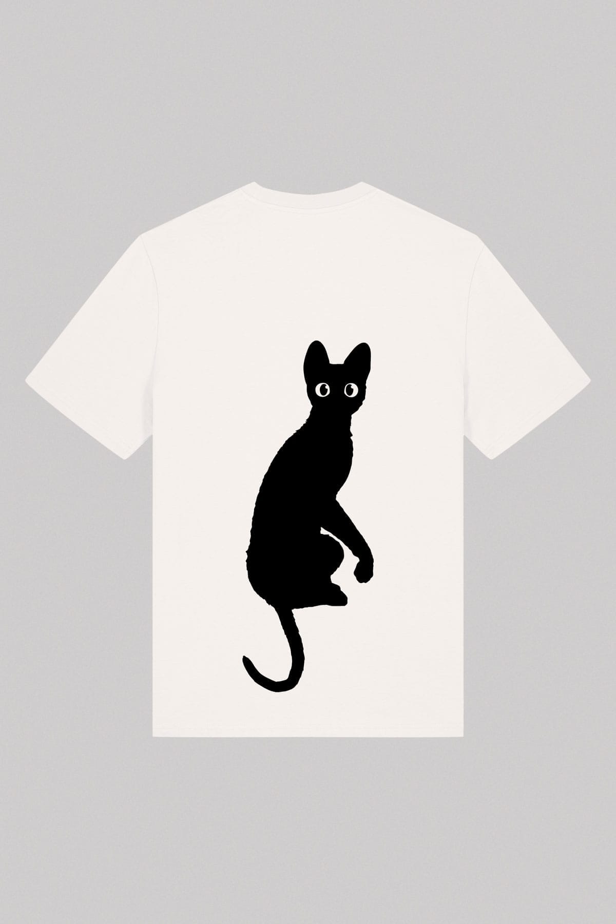 Official T-shirt for the award-winning animated film FLOW | Off White | Cat on back